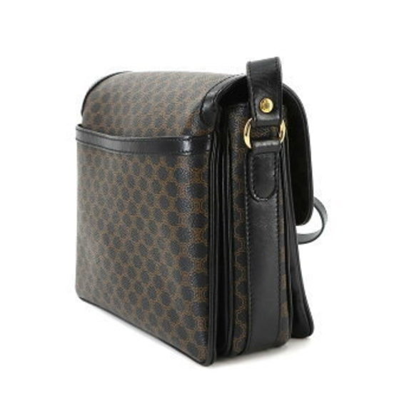 Celine Macadam Shoulder Bag Leather Black Brown - Picture 3 of 9